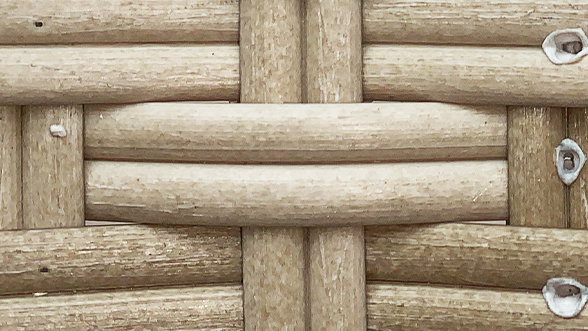 Polyrattan rund / halbrund (sandfarbe)