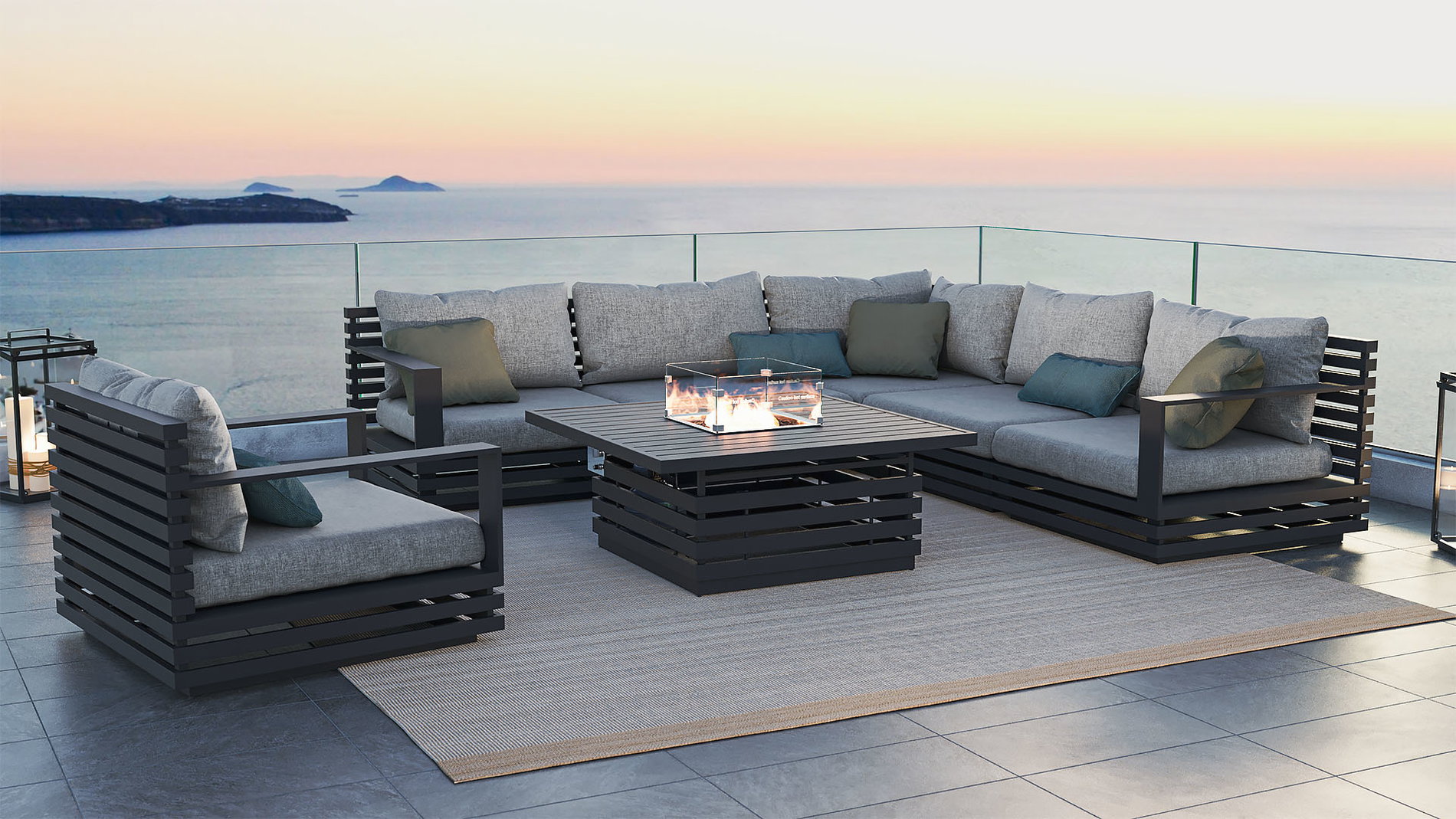 RN-1L with firepit table-aluminium_anthracite