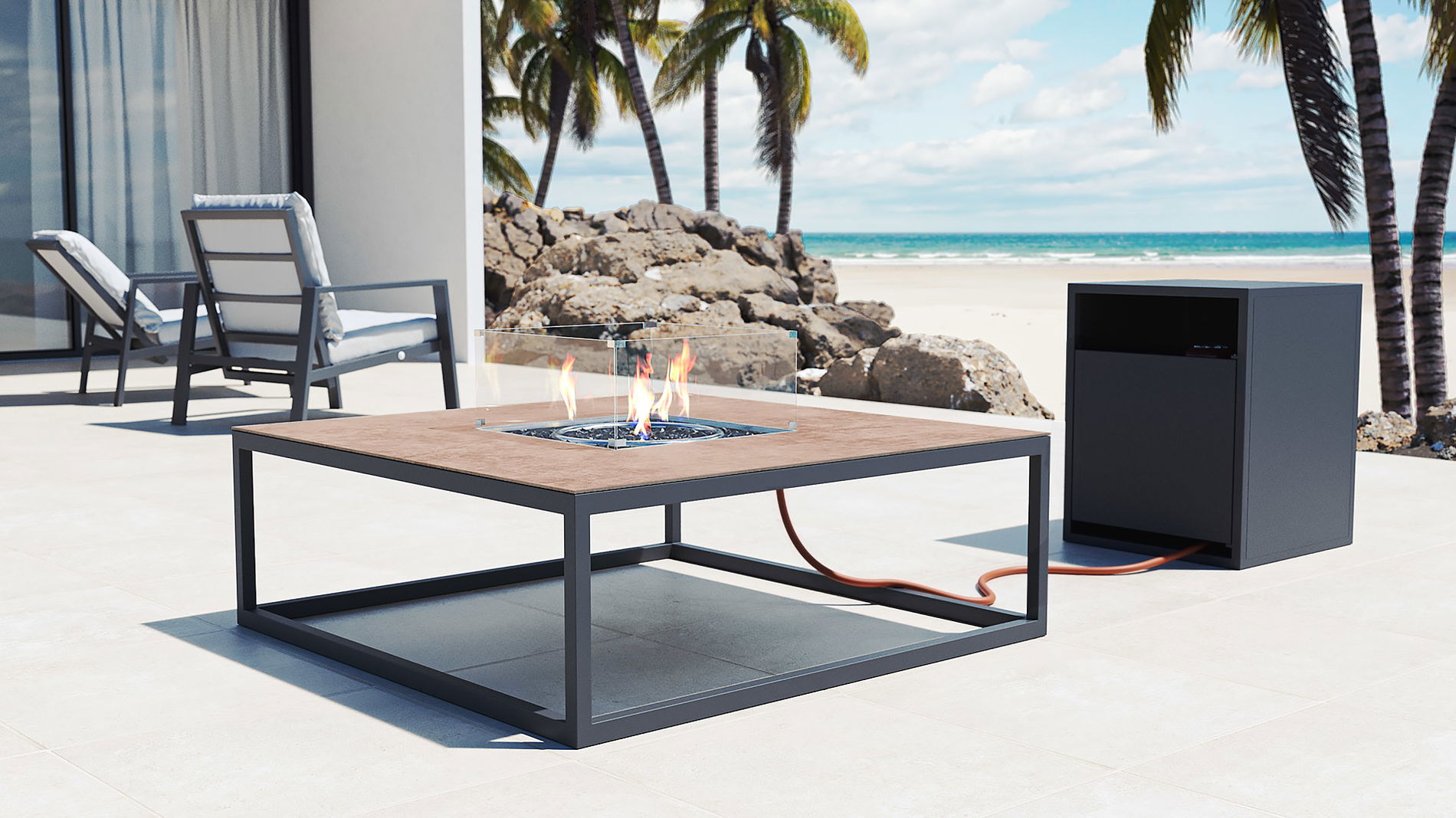 Valentino XL mit Feuertisch Condor 50 mbar