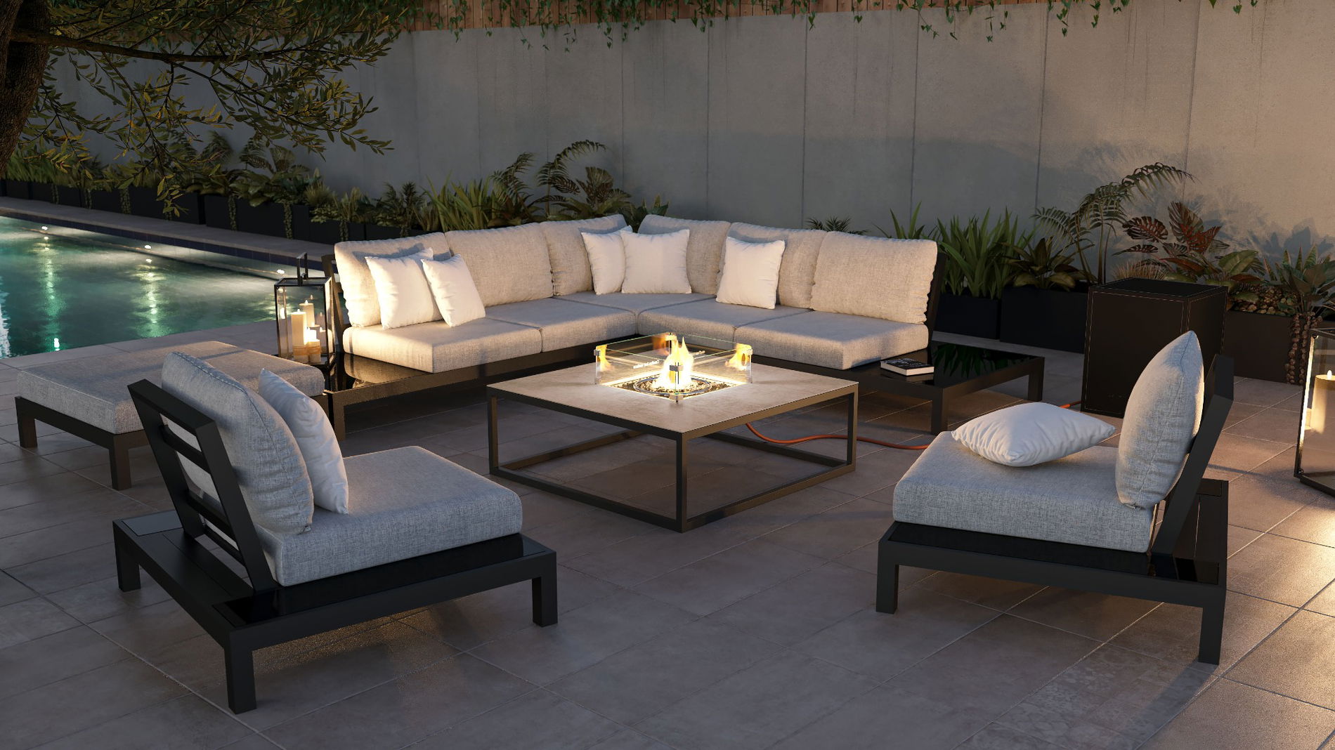 Valentino XL mit Feuertisch Condor 50 mbar