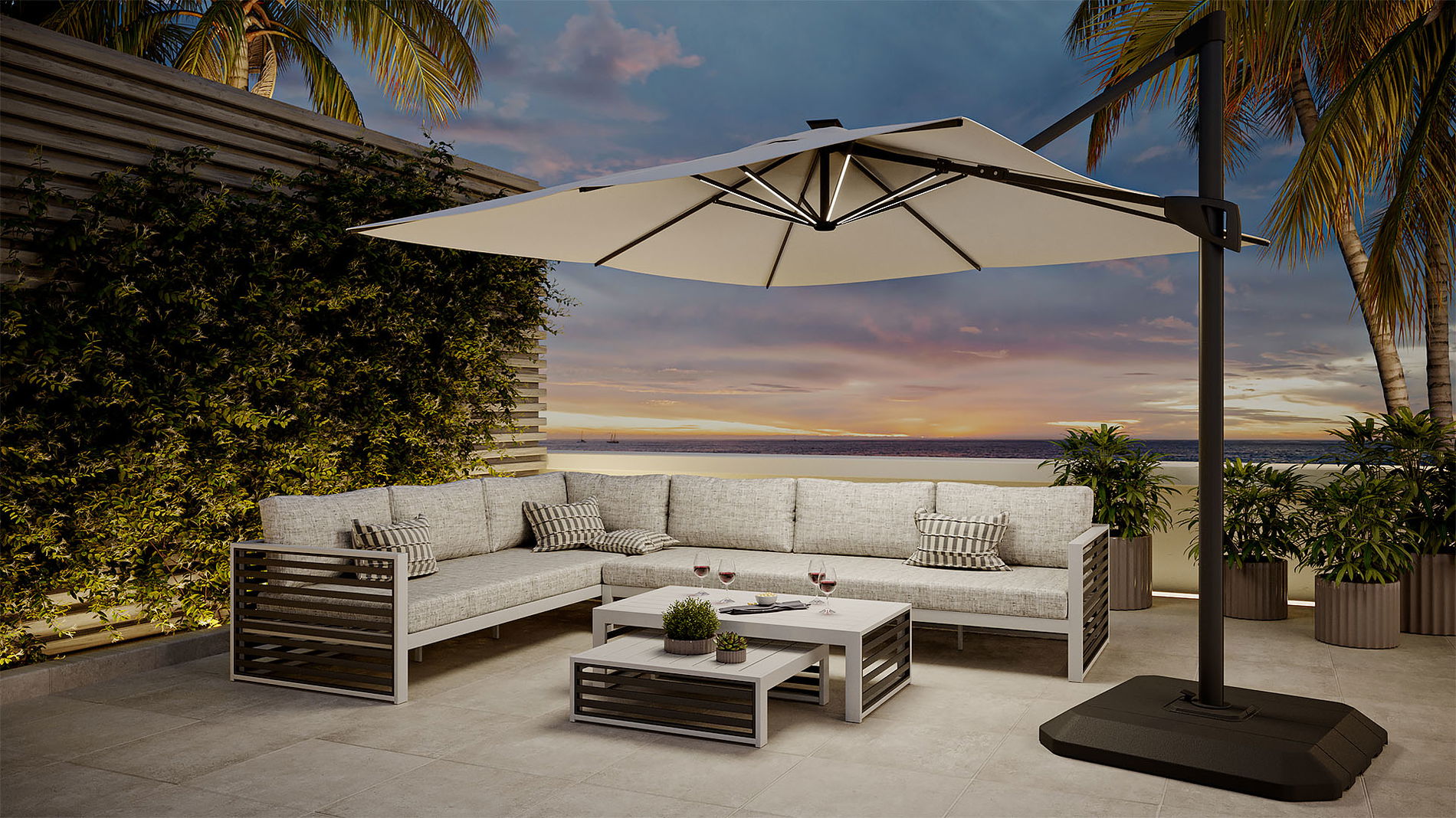 Louvre mit LED Beleuchtung