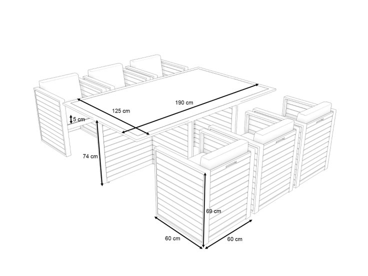 Produktabmessungen - RN-2 Dining L