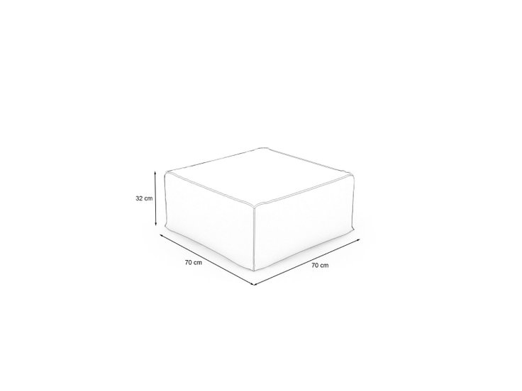 Produktabmessungen - Samba Hocker für modulares Sofa