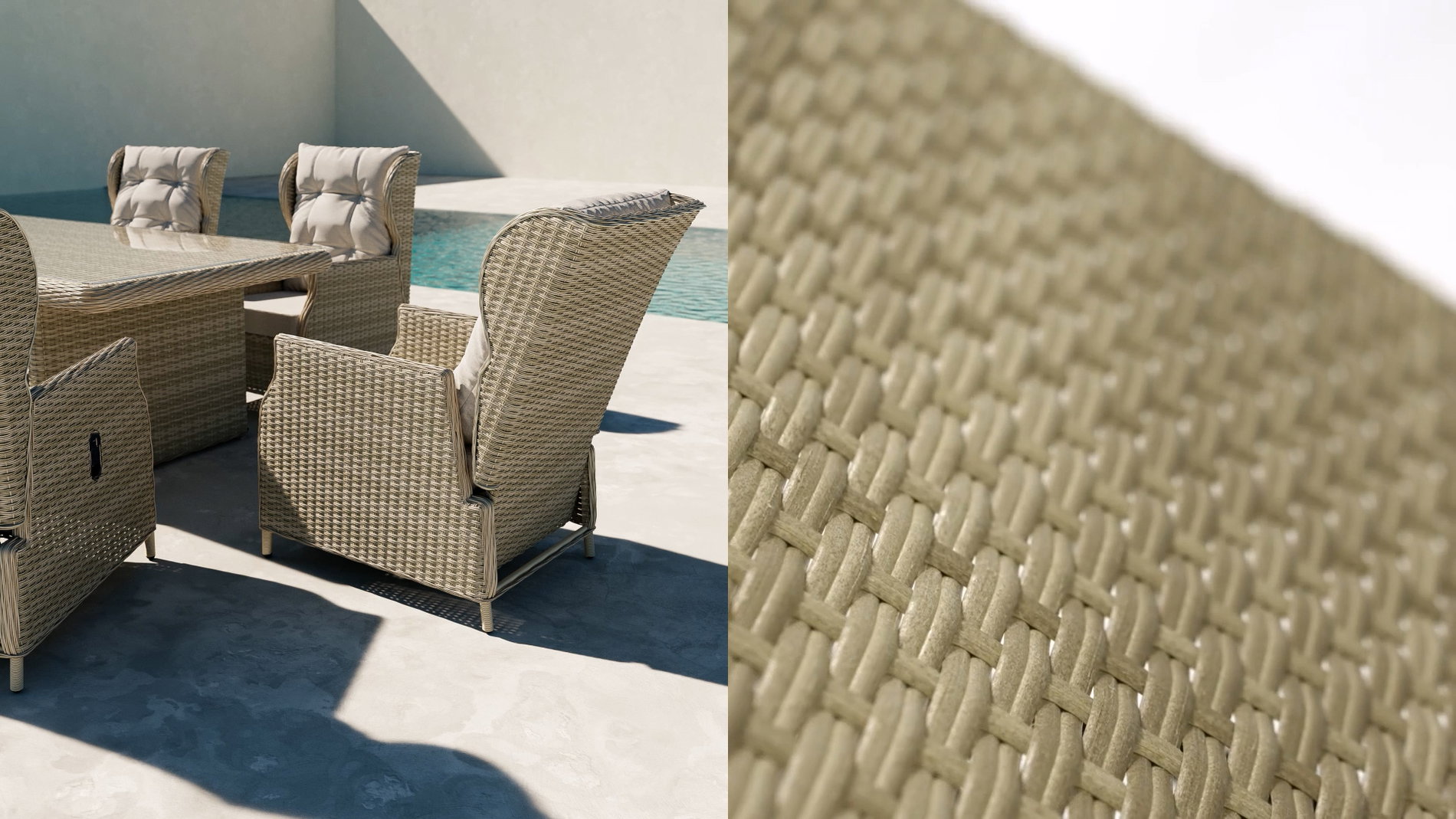 Polyrattan Sand Nahaufnahme