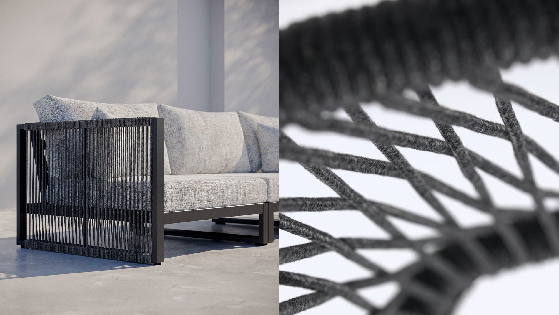 Rope Dunkelgrau Meliert Nahaufnahme