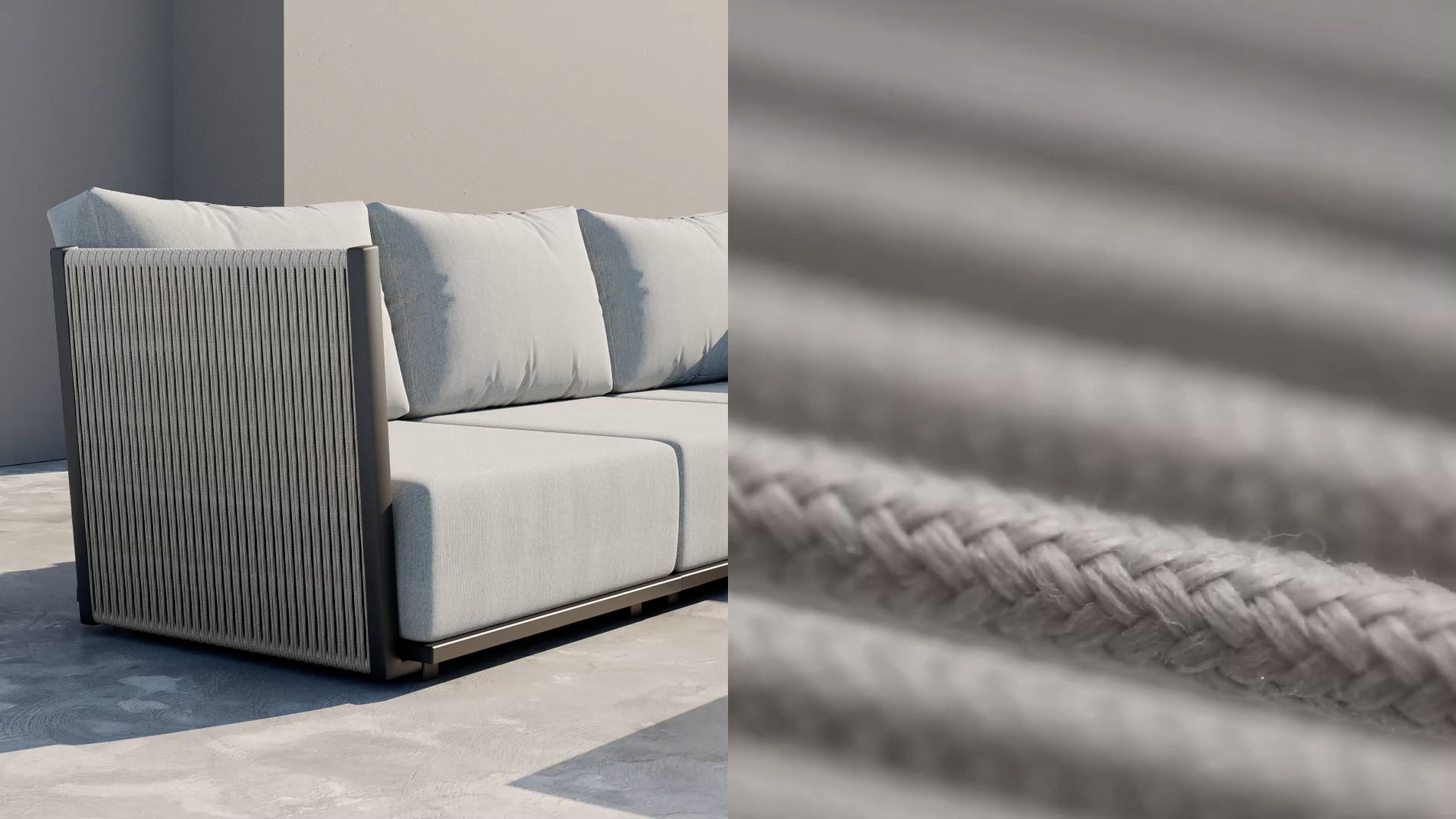 Rope Hellgrau Nahaufnahme