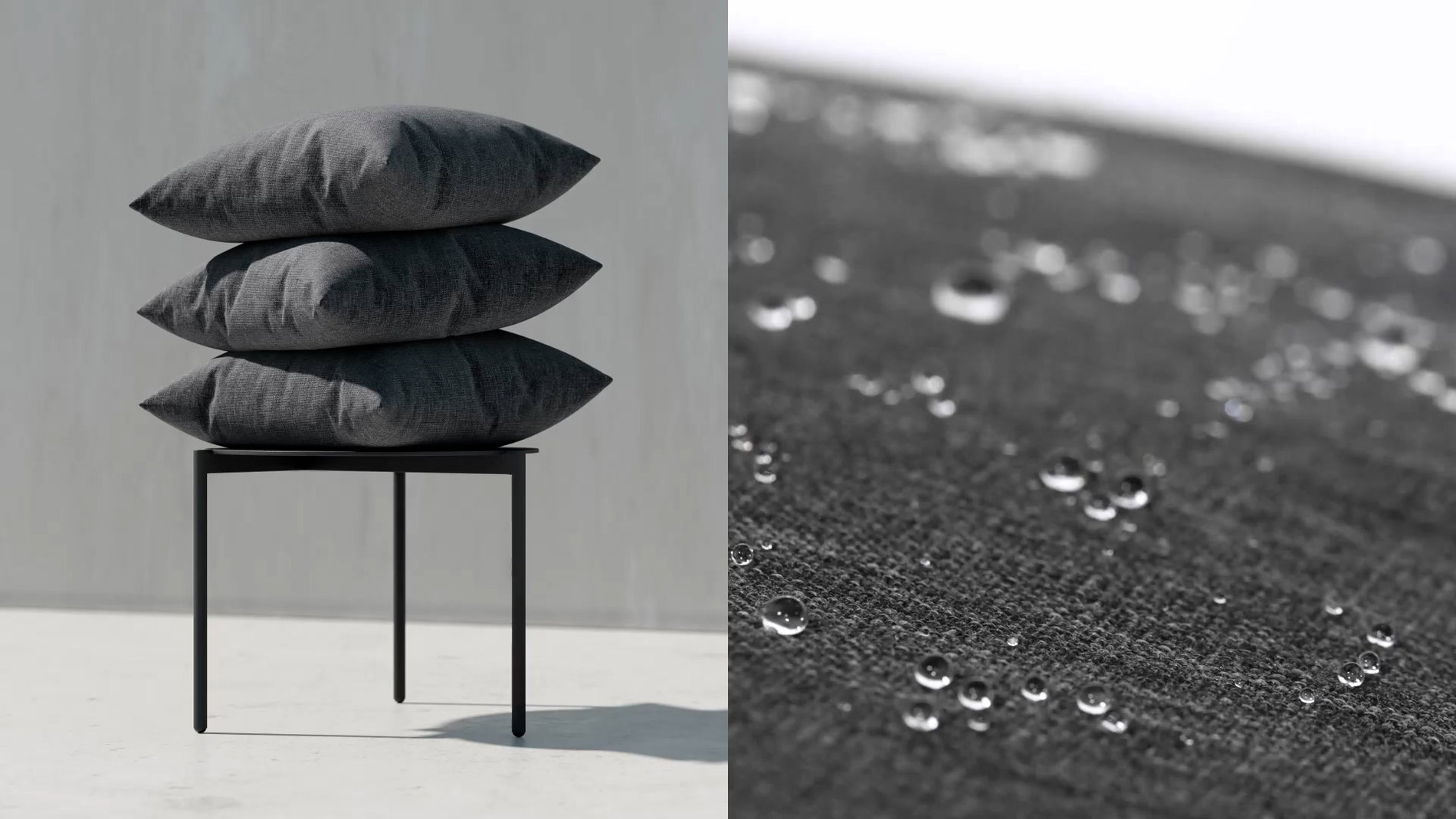 Bezugsstoff Kiesgrau Nahaufnahme