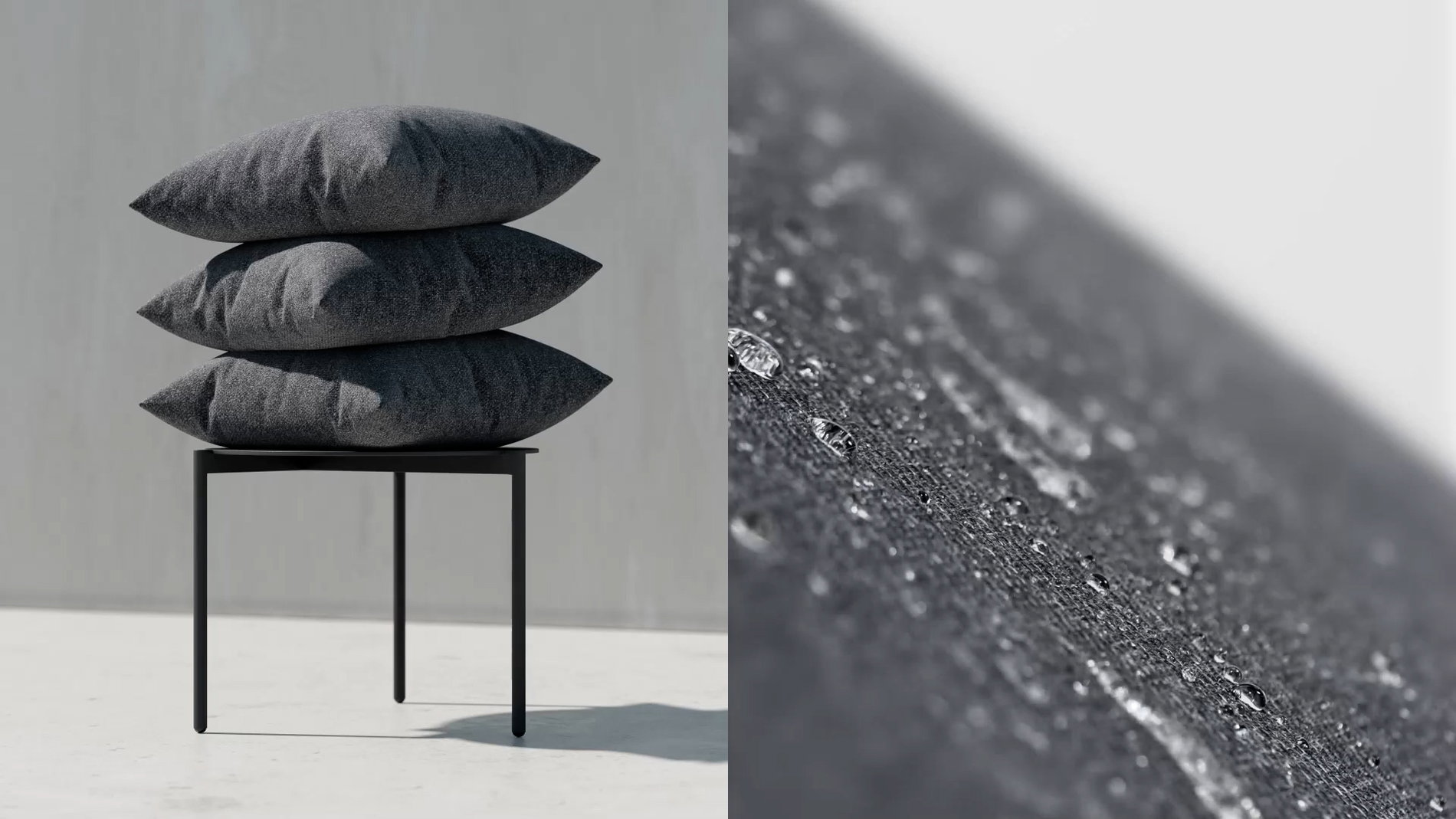 Bezugsstoff Stahlgrau Nahaufnahme