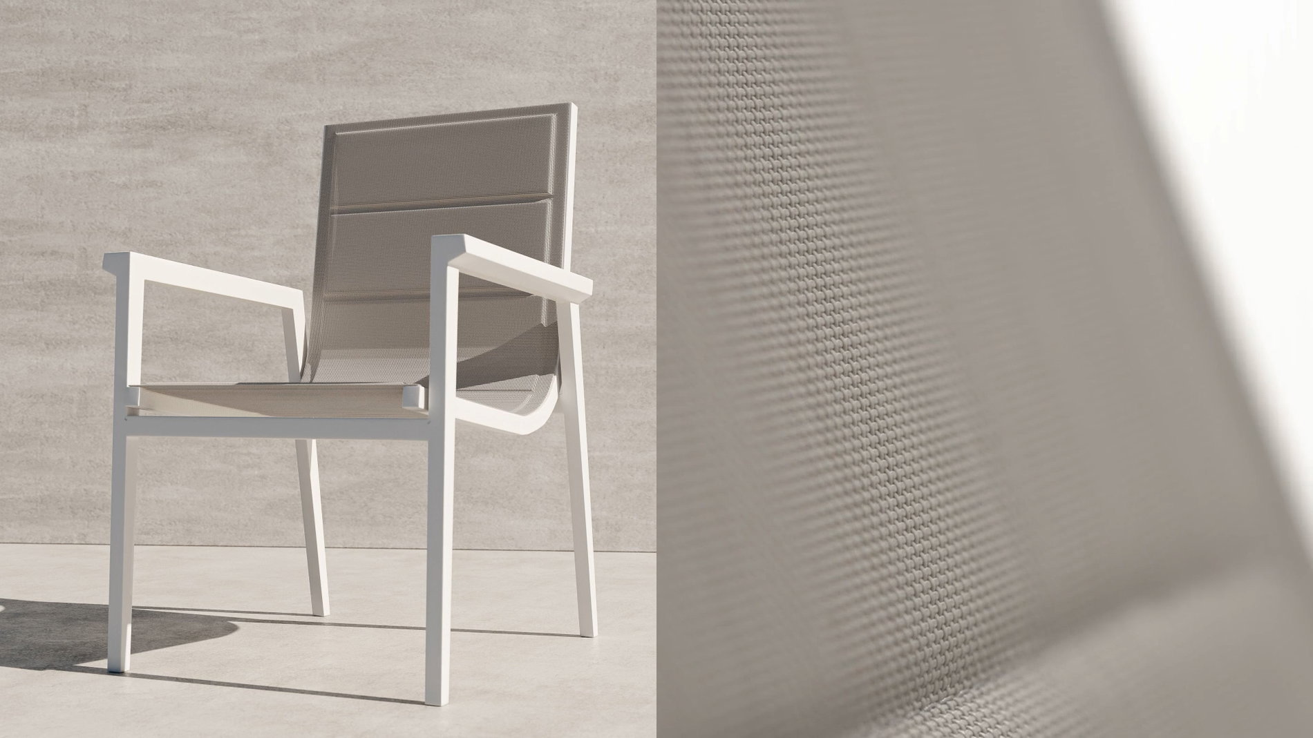 Textilene Creme Nahaufnahme